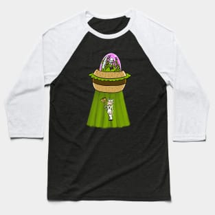 Go Vegan! Funny UFO Cow Abduction Baseball T-Shirt